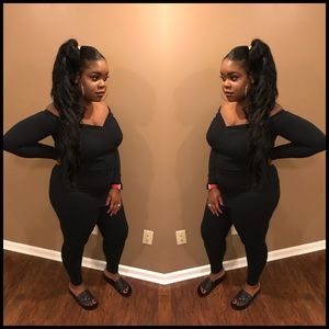 Black Off Shoulder Jumpsuit